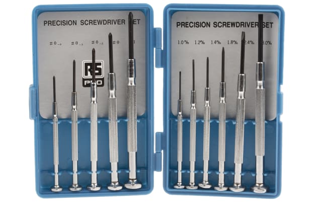 RS PRO Phillips; Slotted Precision Screwdriver Set, 11-Piece