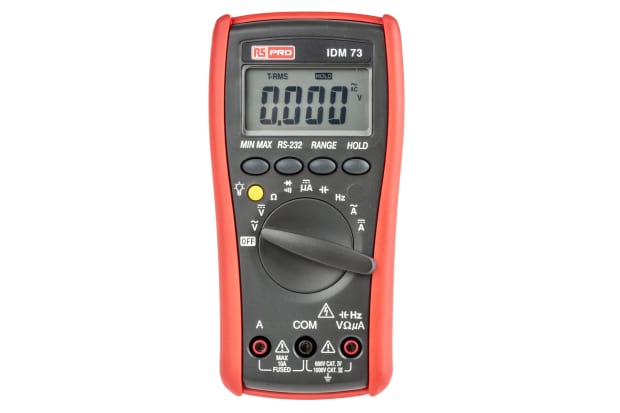 RS PRO IDM73 手持式数字万用表，真有效值，最大 10A 交流电，最大 10A 直流电，最大 750V 交流电