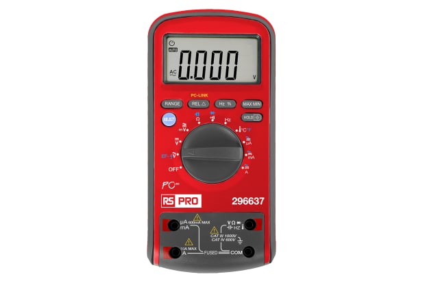 RS PRO 数字万用表，最大 10A 交流电，最大 10A 直流电，最大 1000V 交流电