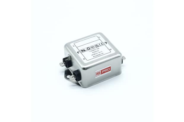 RS PRO 10A 250V交流 50/60Hz,机箱安装EMI滤波器,快速连接,单相